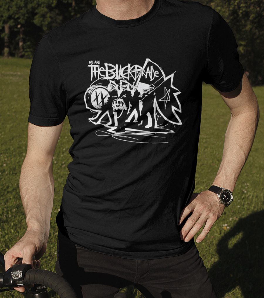 The Black Parade Skeleton Marching Band Drummer Flag Sketch T-Shirt