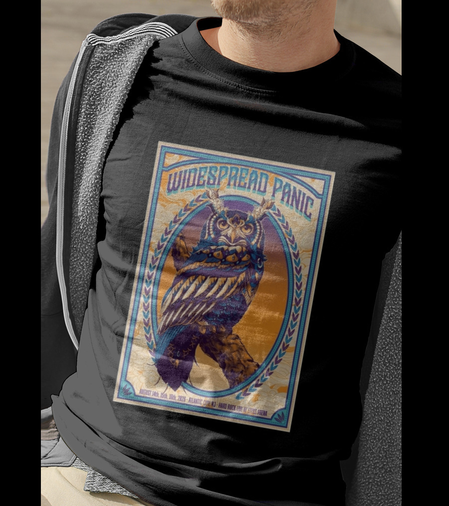 Widespread Panic Atlantic City August 14 16 2026 Hard Rock Live At Etess Arena Owl T-Shirt