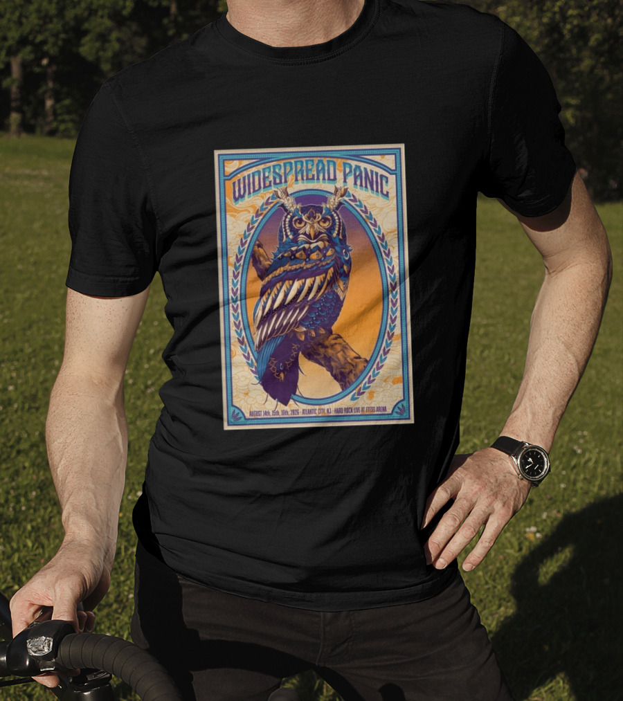 Widespread Panic Atlantic City August 14 16 2026 Hard Rock Live At Etess Arena Owl T-Shirt