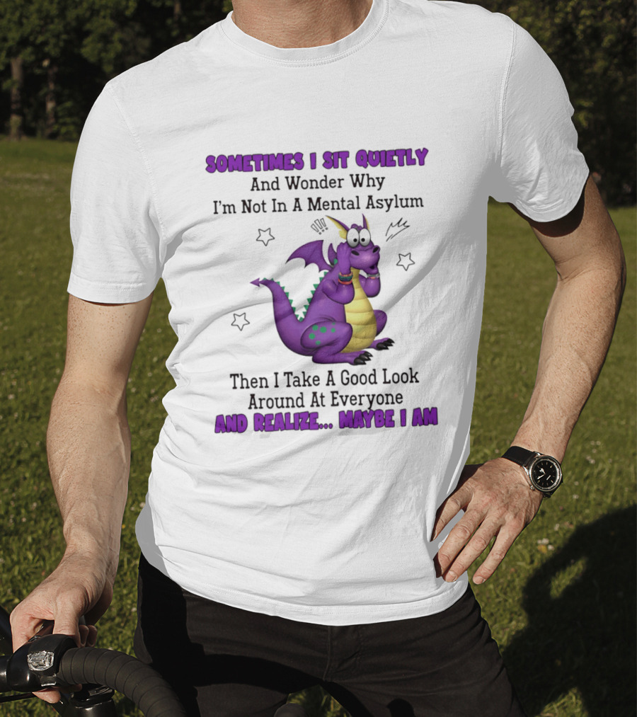 Sometimes I Sit Quietly Wonder Why I'm Not In A Mental Asylum Dragon Realize Maybe I Am T-Shirt