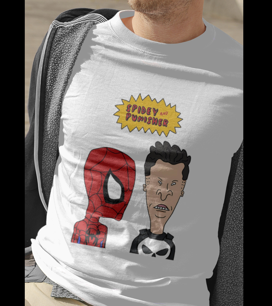 Beavis And Butt Head Spider Man Punisher Parody Marvel Mashup T-Shirt