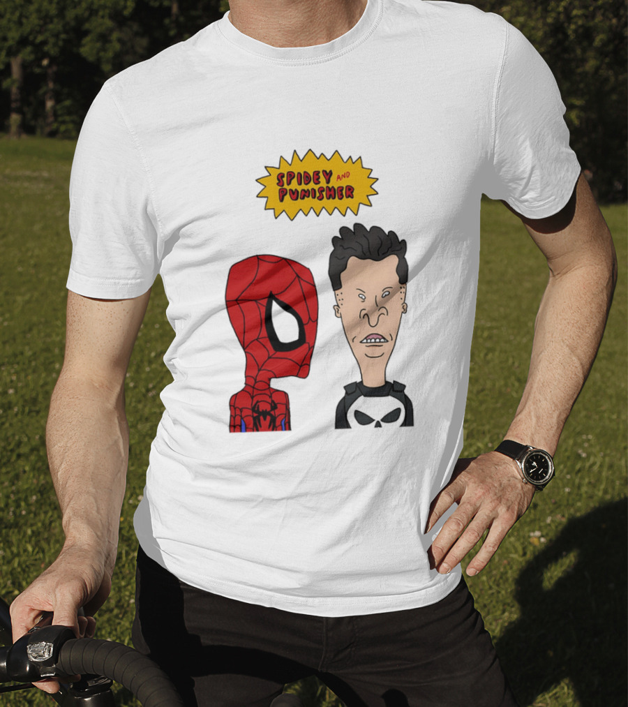 Beavis And Butt Head Spider Man Punisher Parody Marvel Mashup T-Shirt