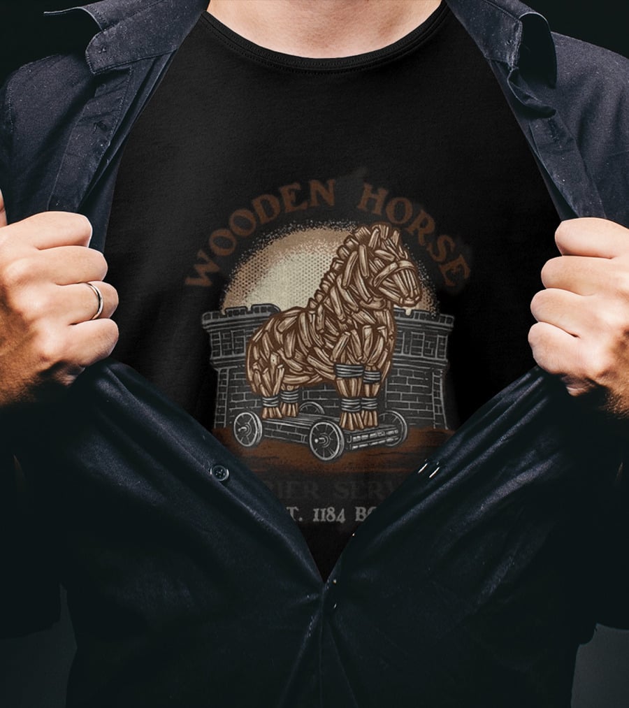 Wooden Horse Courier Service Est. 1184 BCE Trojan Horse T-Shirt