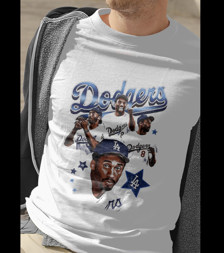 Los Angeles Dodgers Kobe Bryant Tribute Baseball Player Dodgers Jersey White T-Shirt