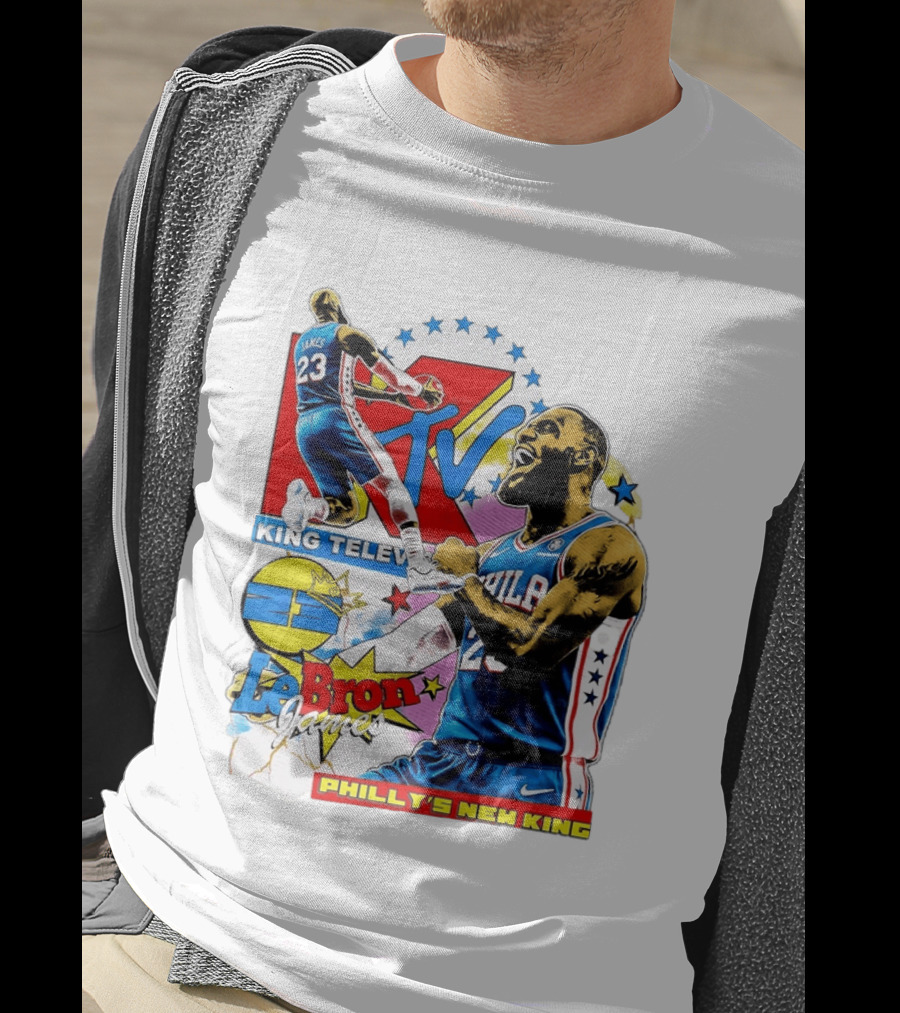 LeBron James MTV King Television Philly's New King Philadelphia 76ers T-Shirt