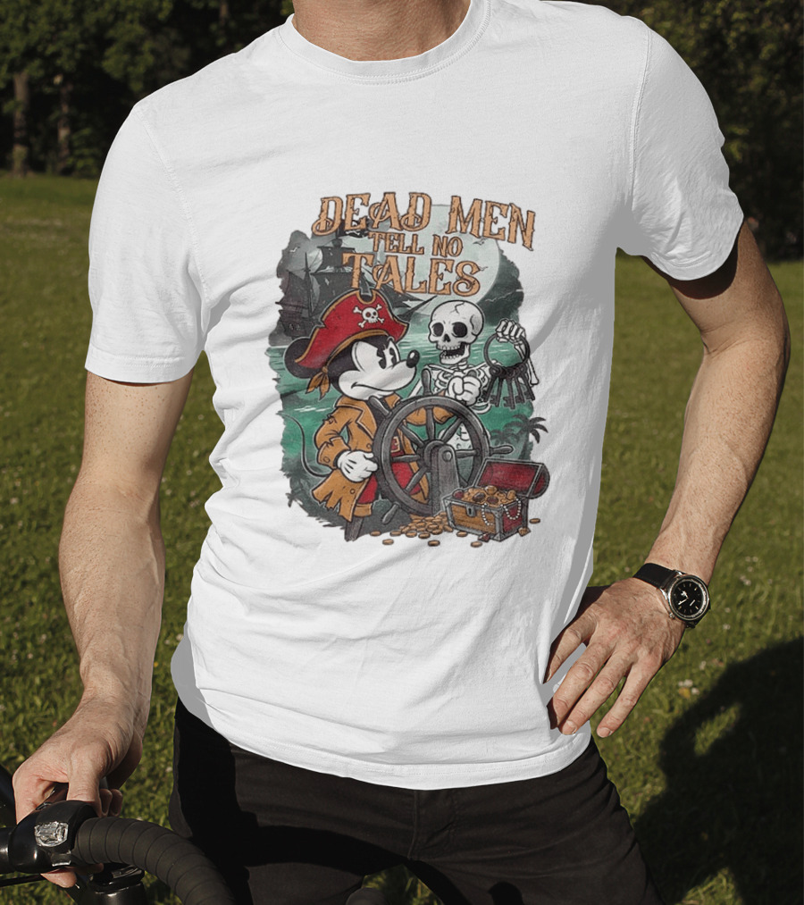 Mickey Mouse Pirate Skeleton Dead Men Tell No Tales Halloween Fantasy Adventure T-Shirt