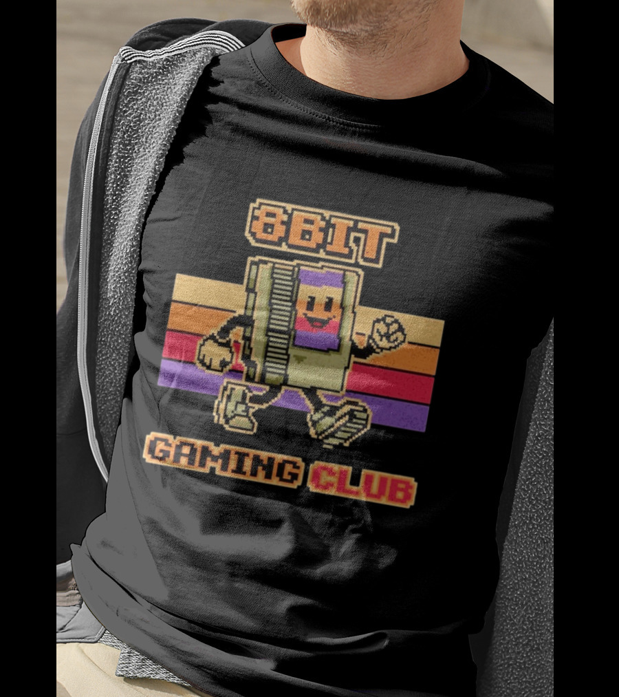 8bit Gaming Club Pixel Cartridge Retro Gamer T-Shirt