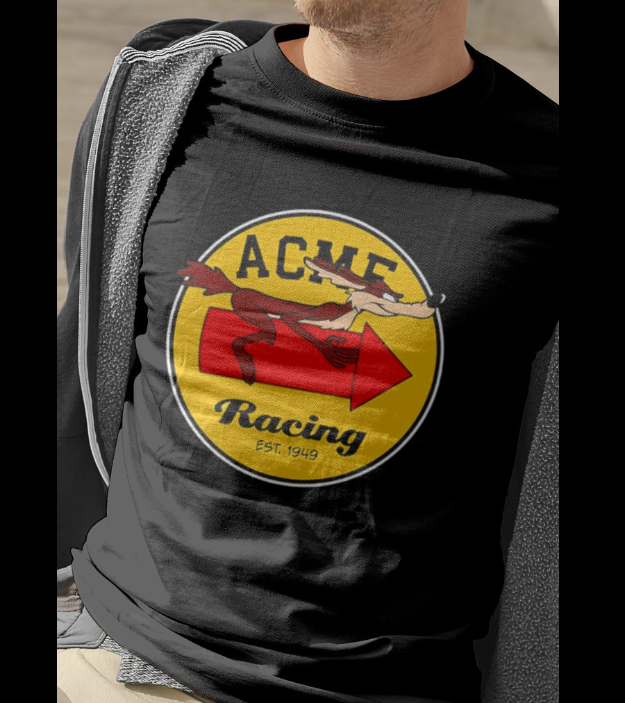 Acme Racing Wile E. Coyote Rocket Est 1949 Retro Cartoon T-Shirt