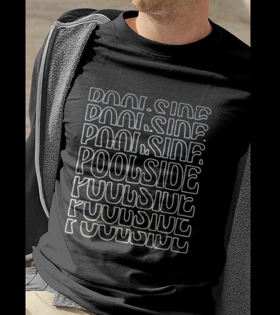 Ambient Inks Poolside Text Pattern Repeated T-Shirt