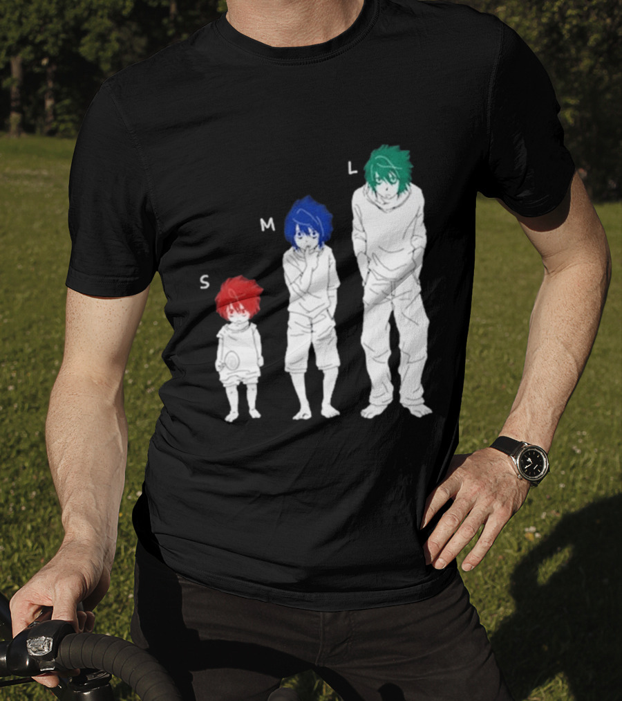 Anime Death Note L Character Evolution Sizes S M L T-Shirt