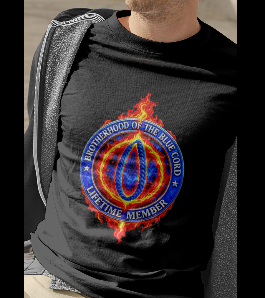 Brotherhood Of The Blue Cord Lifetime Member Fire Ring T-Shirt