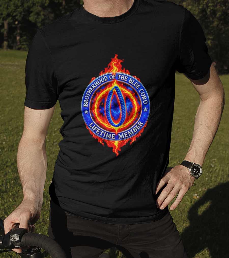 Brotherhood Of The Blue Cord Lifetime Member Fire Ring T-Shirt
