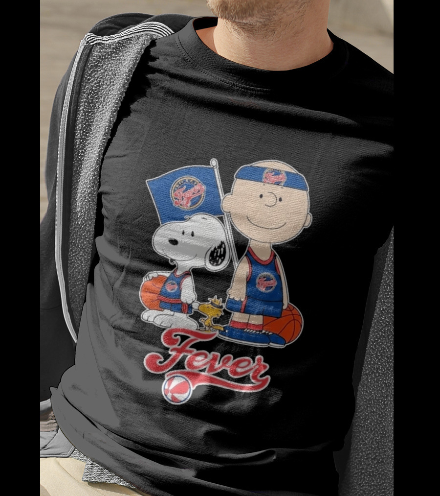Indiana Fever Charlie Brown Snoopy WNBA Basketball Fever T-Shirt