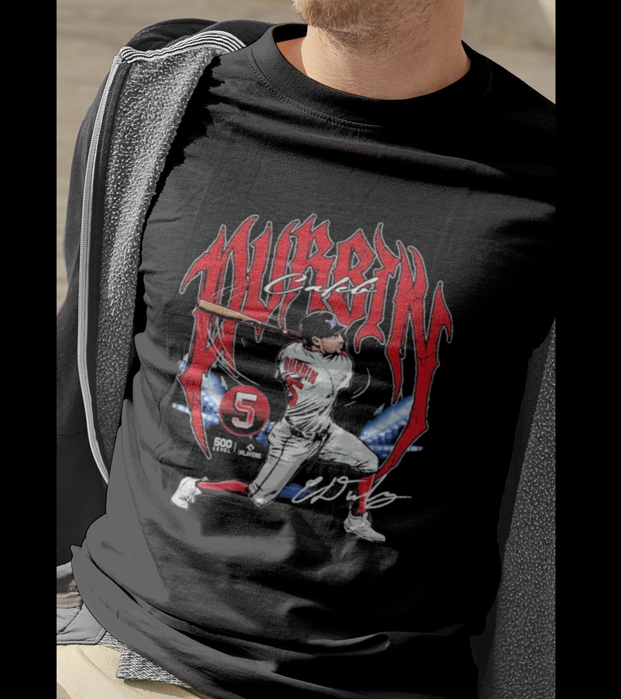 Caleb Durbin 5 Baseball Action Boston Stadium Lights 500 Level Players T-Shirt