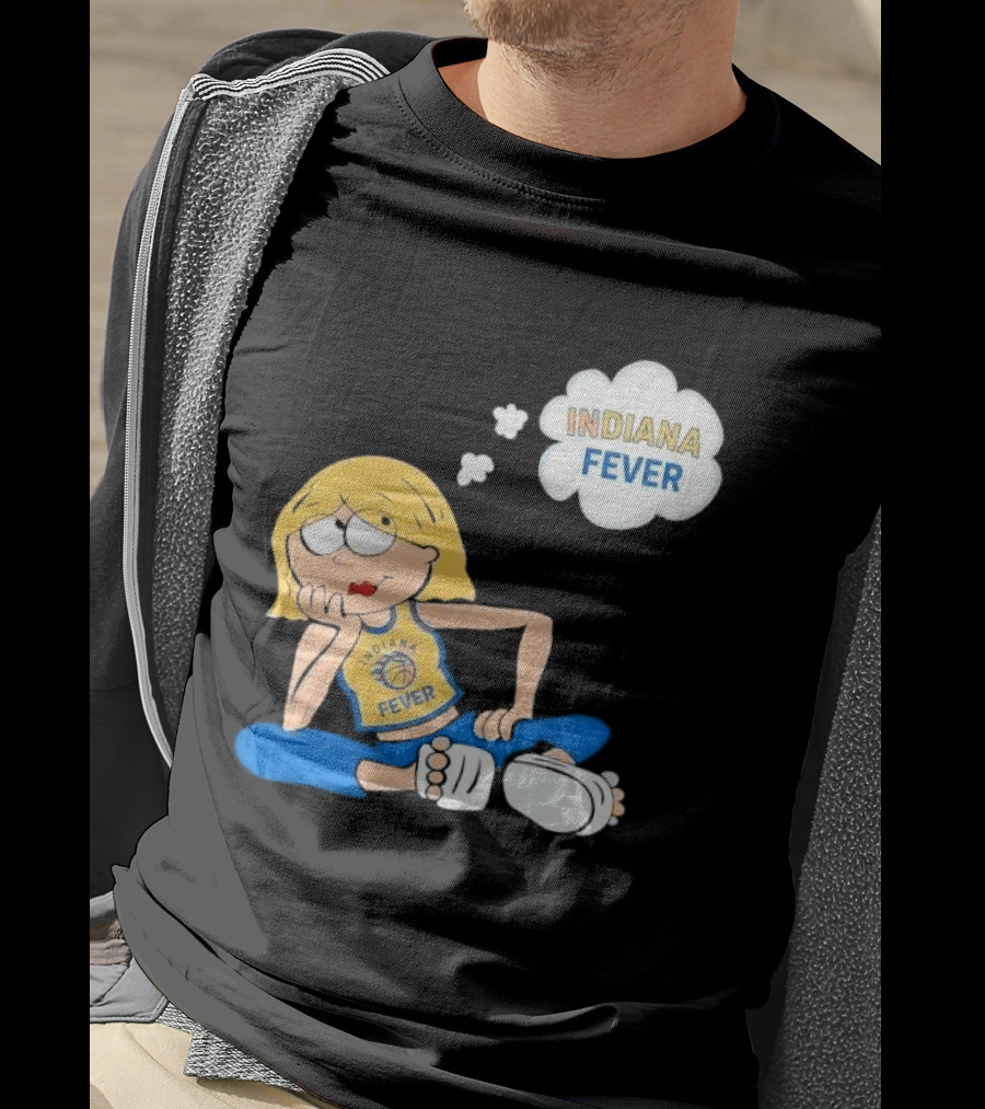 WNBA Indiana Fever Blonde Girl Cartoon Thought Bubble T-Shirt