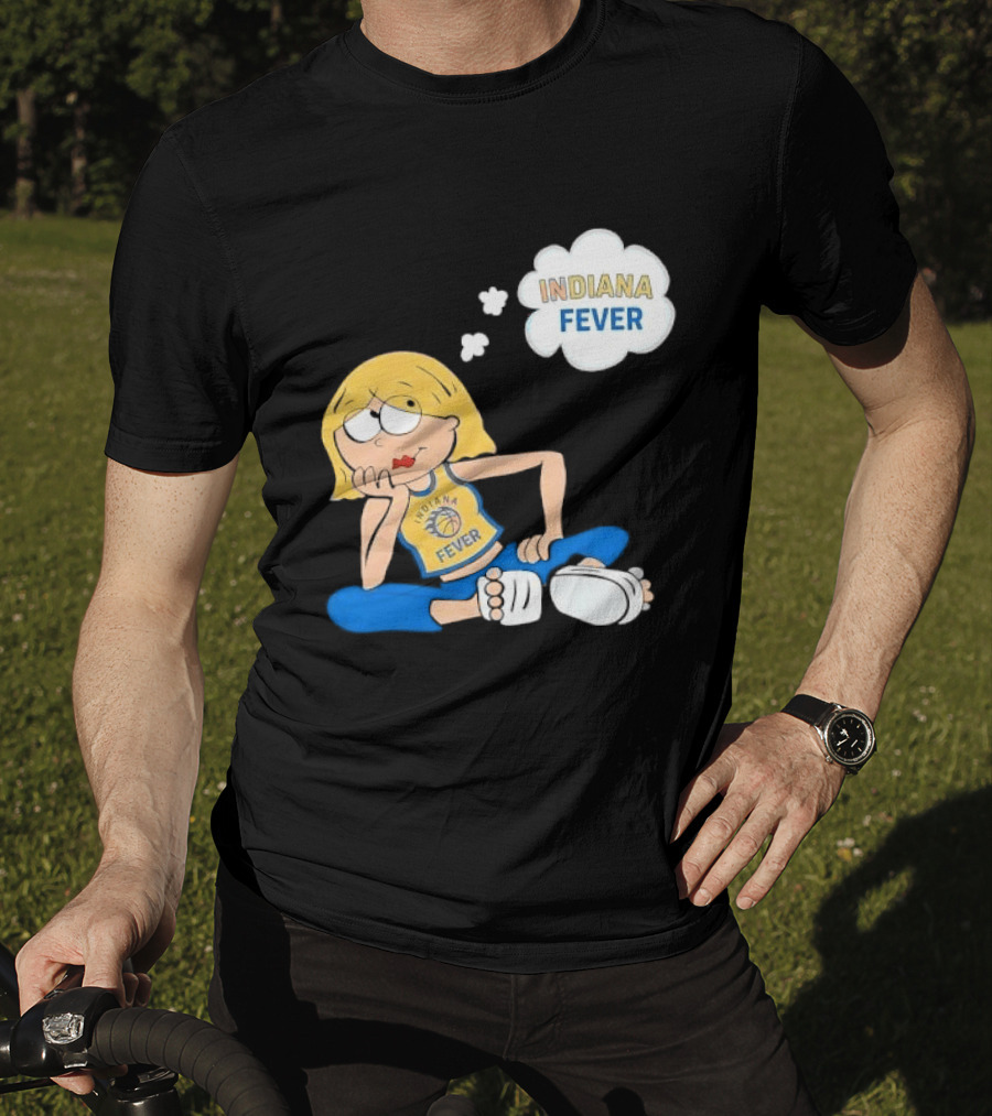 WNBA Indiana Fever Blonde Girl Cartoon Thought Bubble T-Shirt