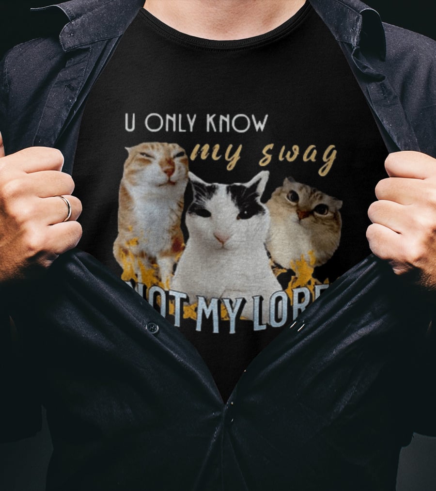 U Only Know My Swag Not My Lore Funny Cat Trio T-Shirt