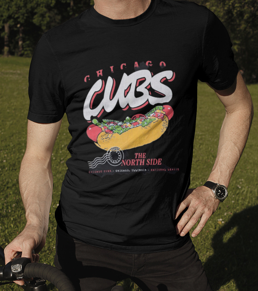 Chicago Cubs The North Side Hot Dog Chicago Illinois National League T-Shirt