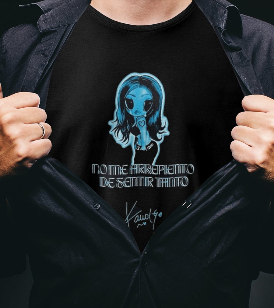 Karol G Electric Blue Glow Y2K No Me Arrepiento De Sentir Tanto T-Shirt