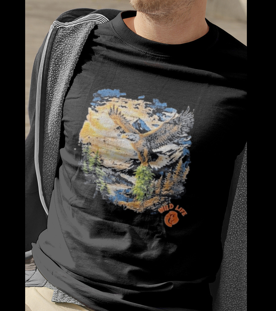 Cookies X Wildlife Soaring Eagle Mountain Scene T-Shirt