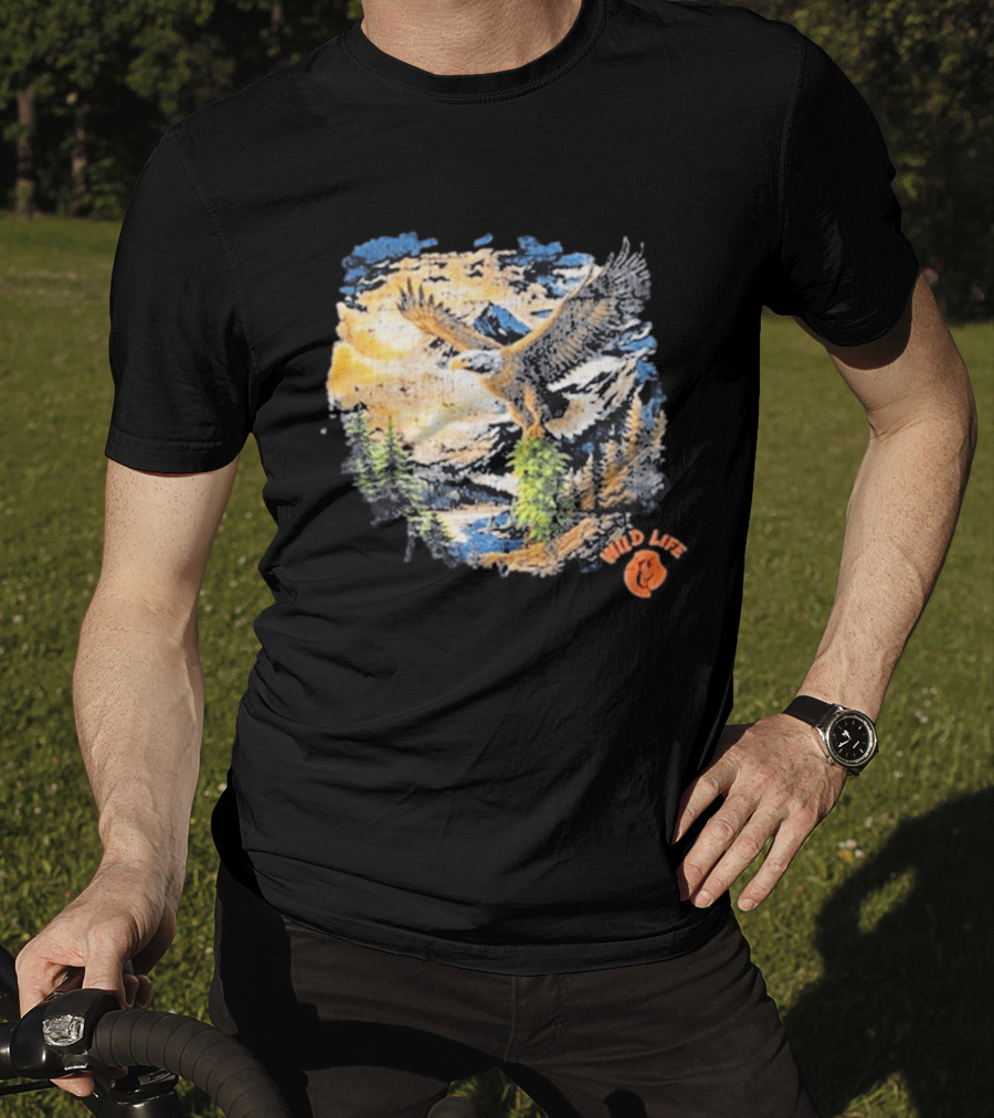 Cookies X Wildlife Soaring Eagle Mountain Scene T-Shirt