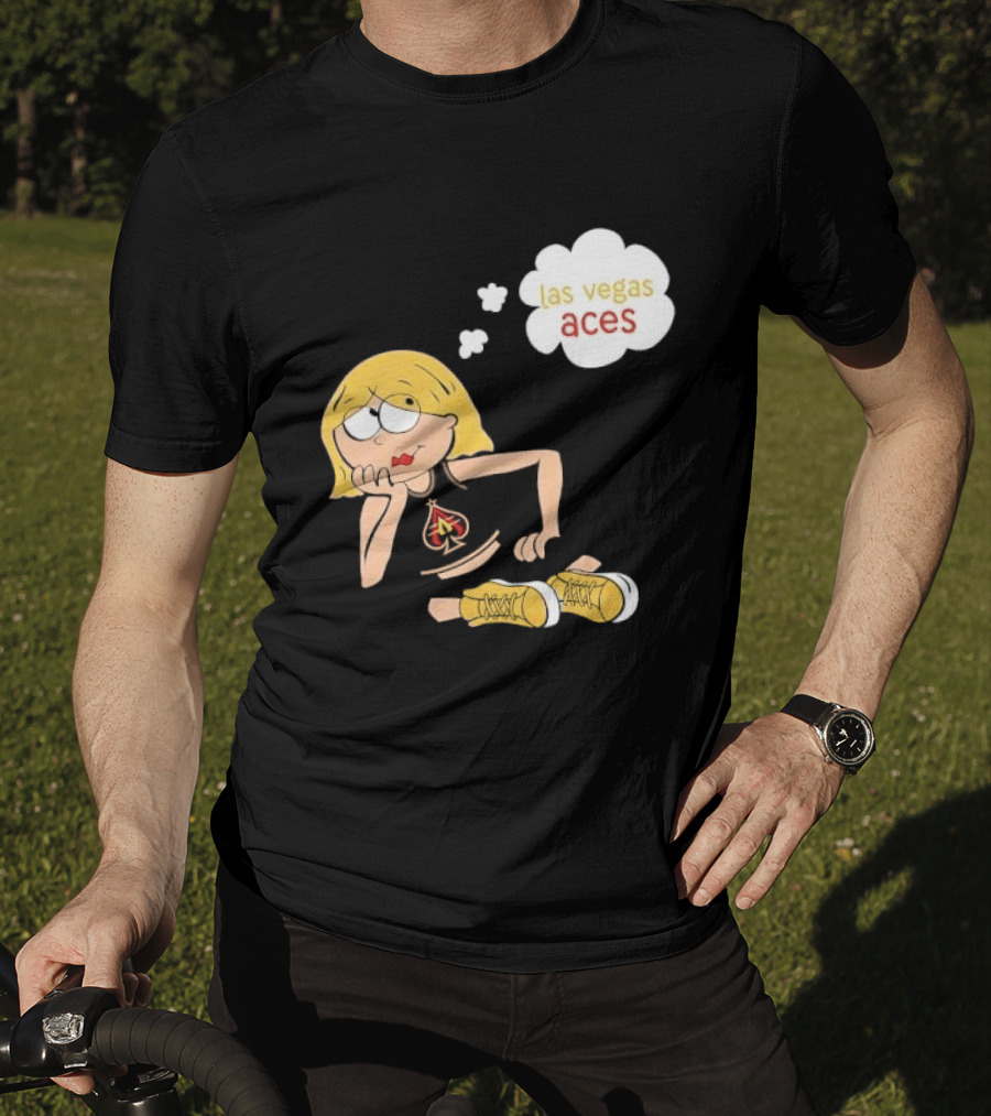 Las Vegas Aces WNBA Blonde Cartoon Girl Thought Bubble T-Shirt