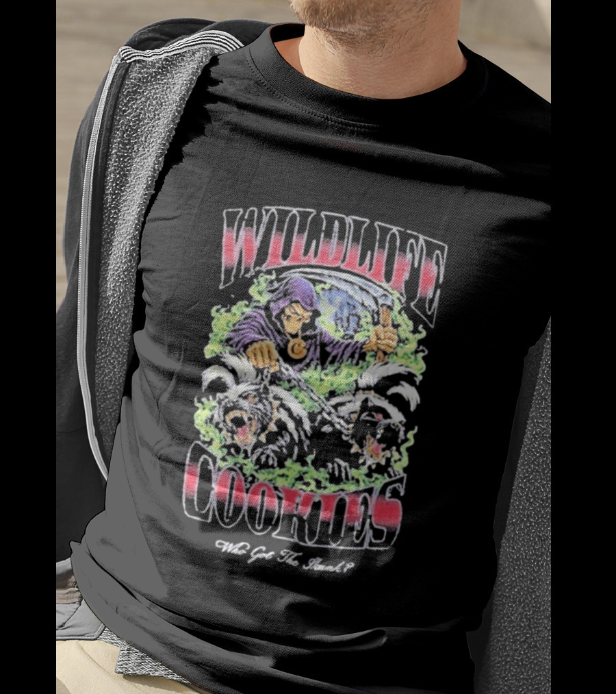 Wildlife Cookies Who Got The Skunk Character And Skulls T-Shirt
