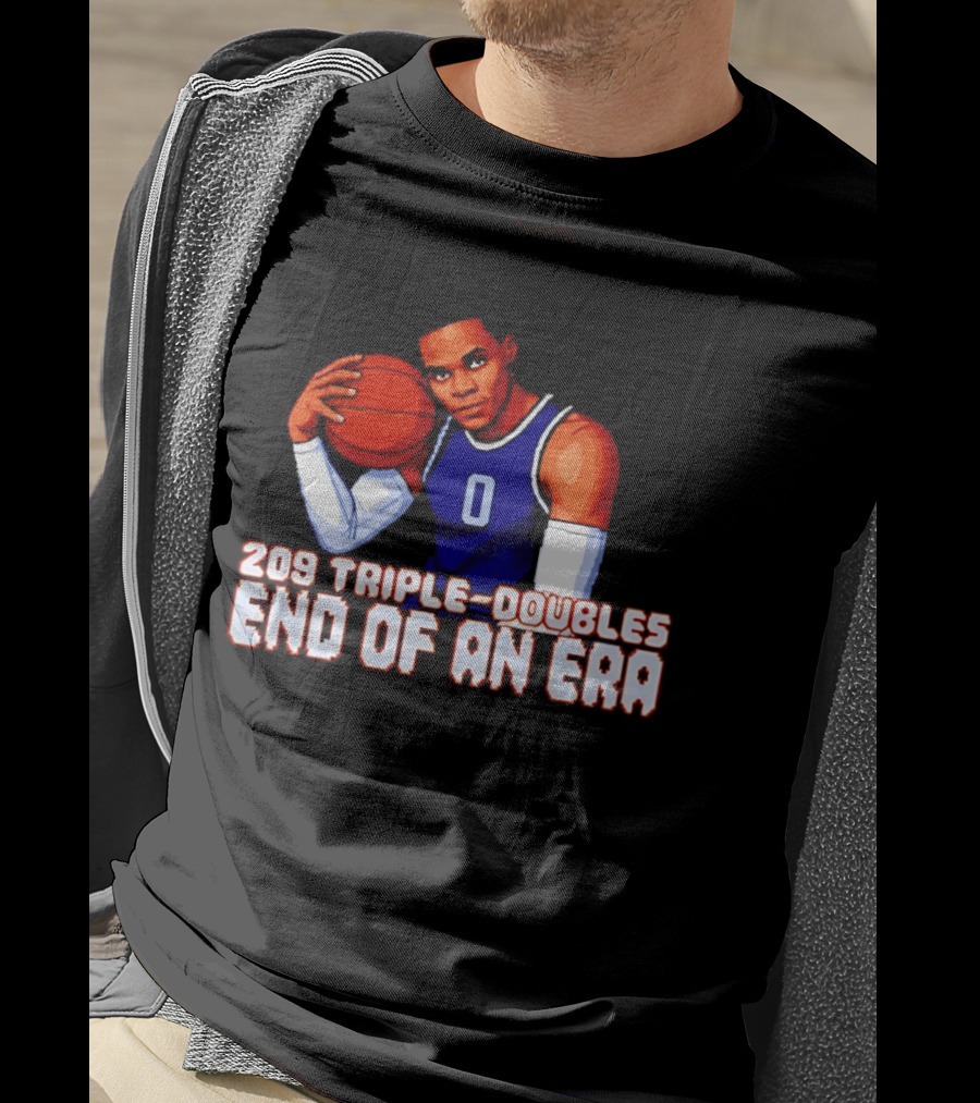 Russell Westbrook 209 Triple Doubles End Of An Era Basketball Legend Pixel T-Shirt