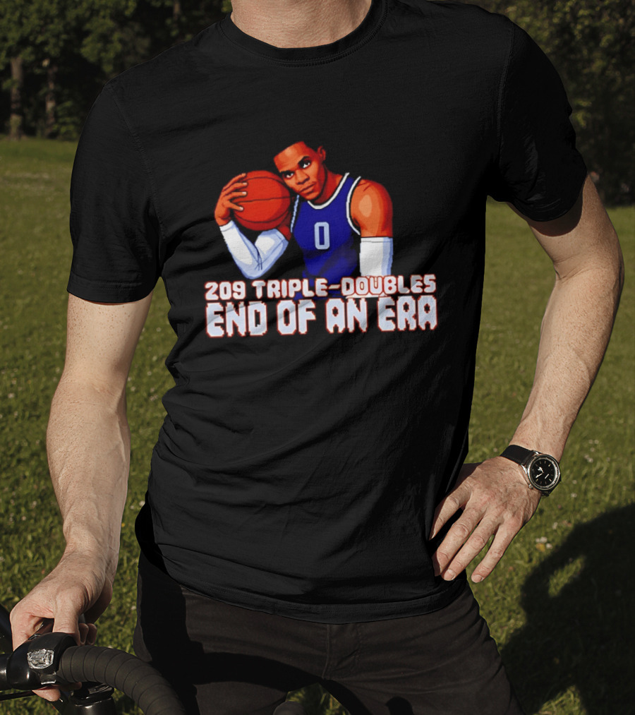 Russell Westbrook 209 Triple Doubles End Of An Era Basketball Legend Pixel T-Shirt