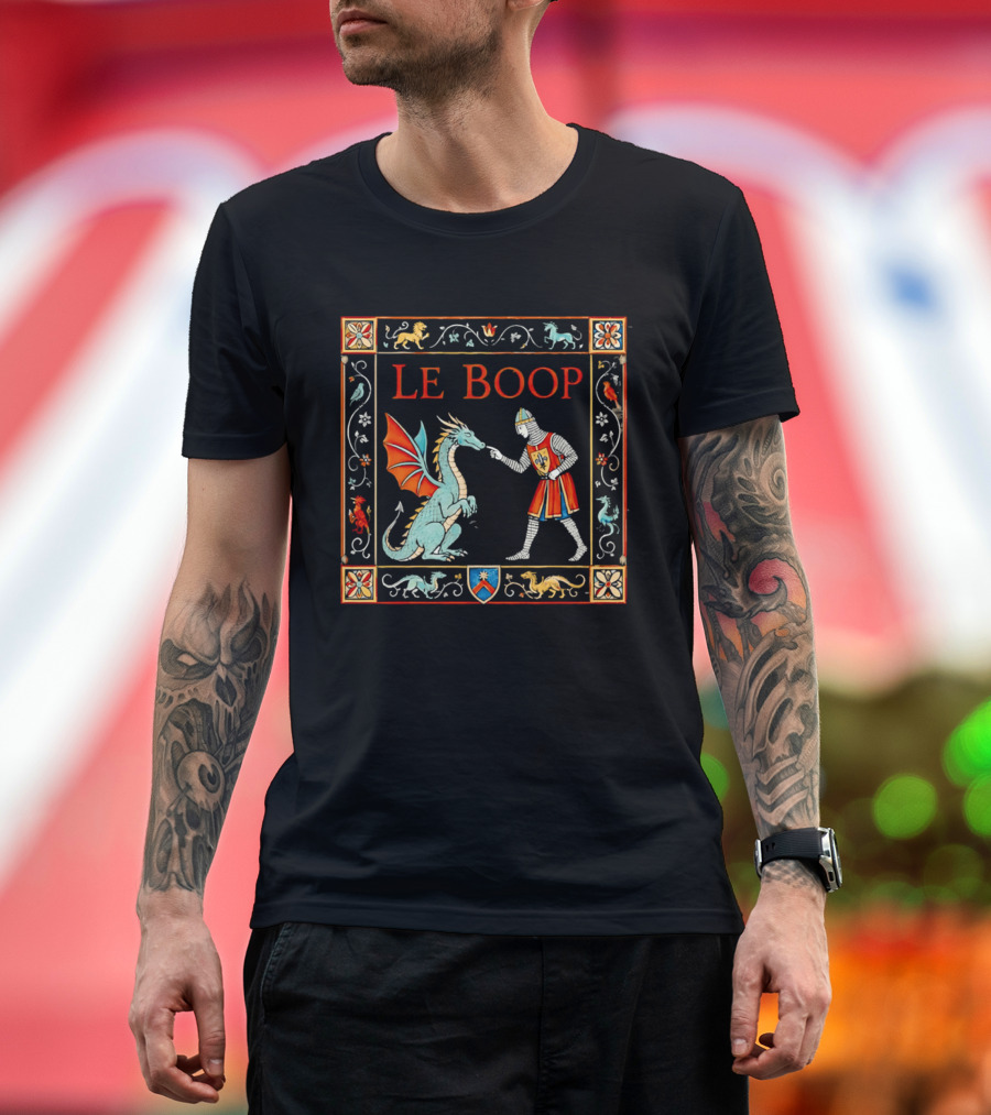 Le Boop Medieval Knight And Dragon Encounter T-Shirt