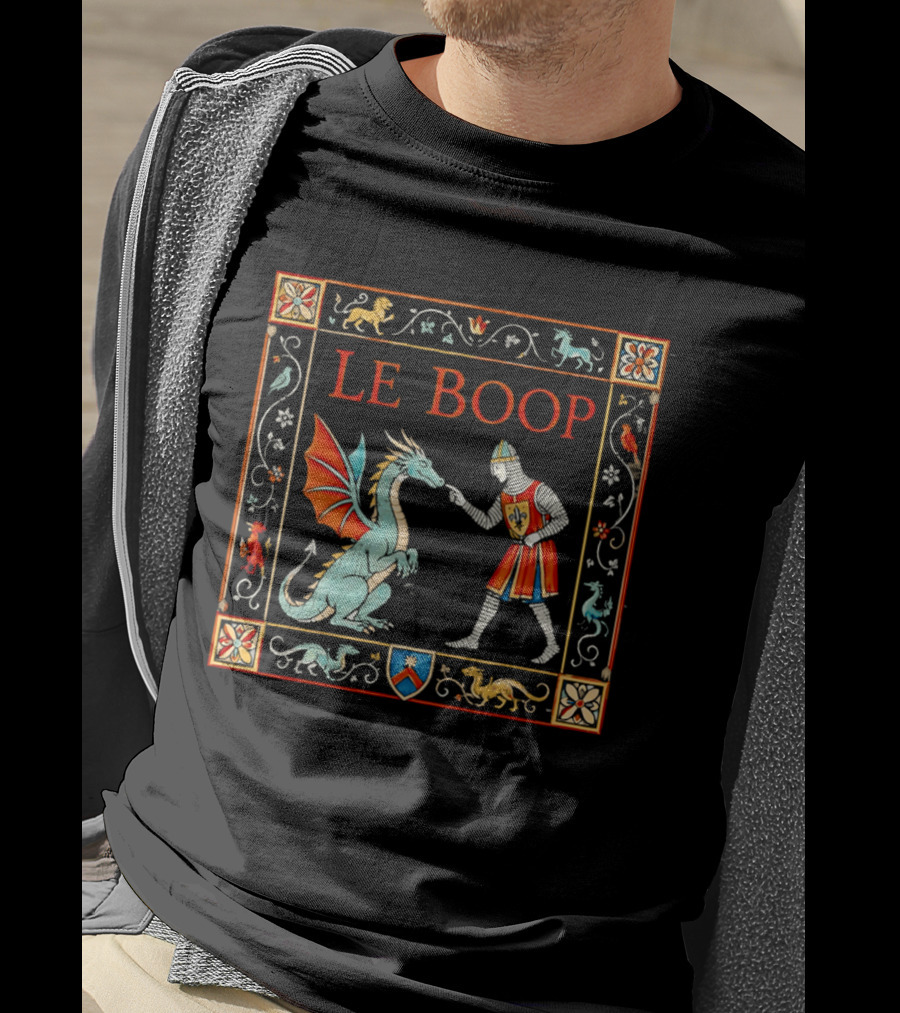 Le Boop Medieval Knight And Dragon Encounter T-Shirt