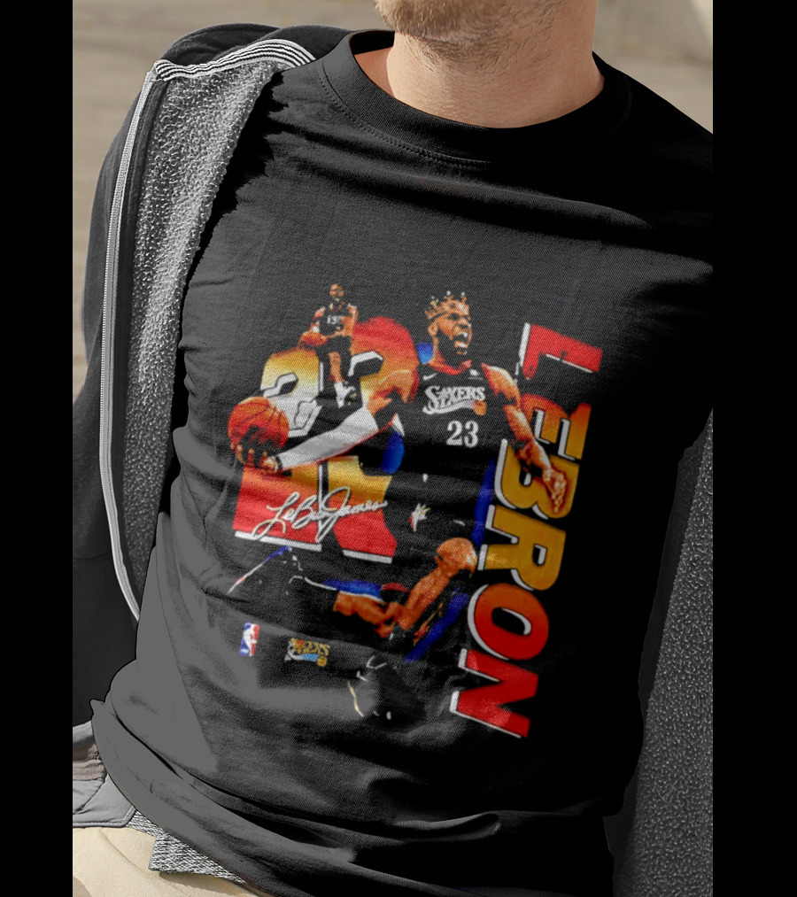 LeBron James 23 Sixers NBA Bootleg Philadelphia 76ers T-Shirt