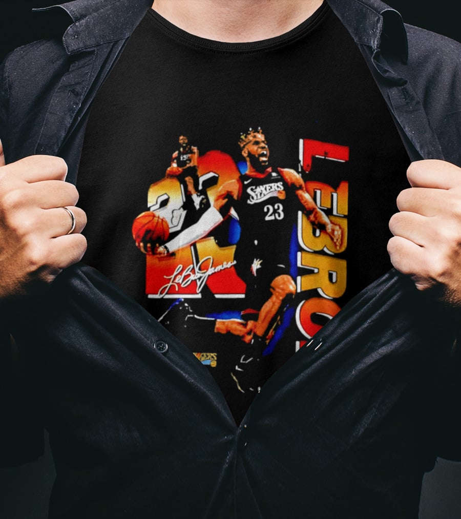 LeBron James 23 Sixers NBA Bootleg Philadelphia 76ers T-Shirt