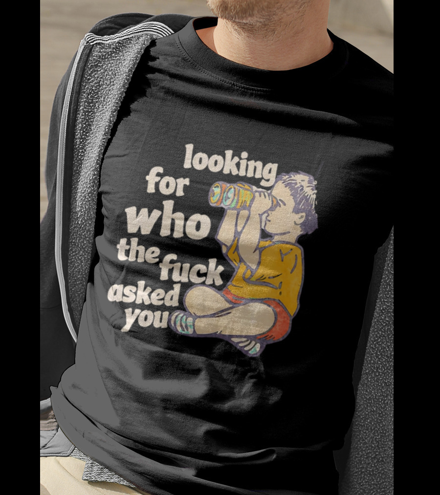 Looking For Who The Fuck Asked You Boy With Binoculars Yellow Red Shorts T-Shirt