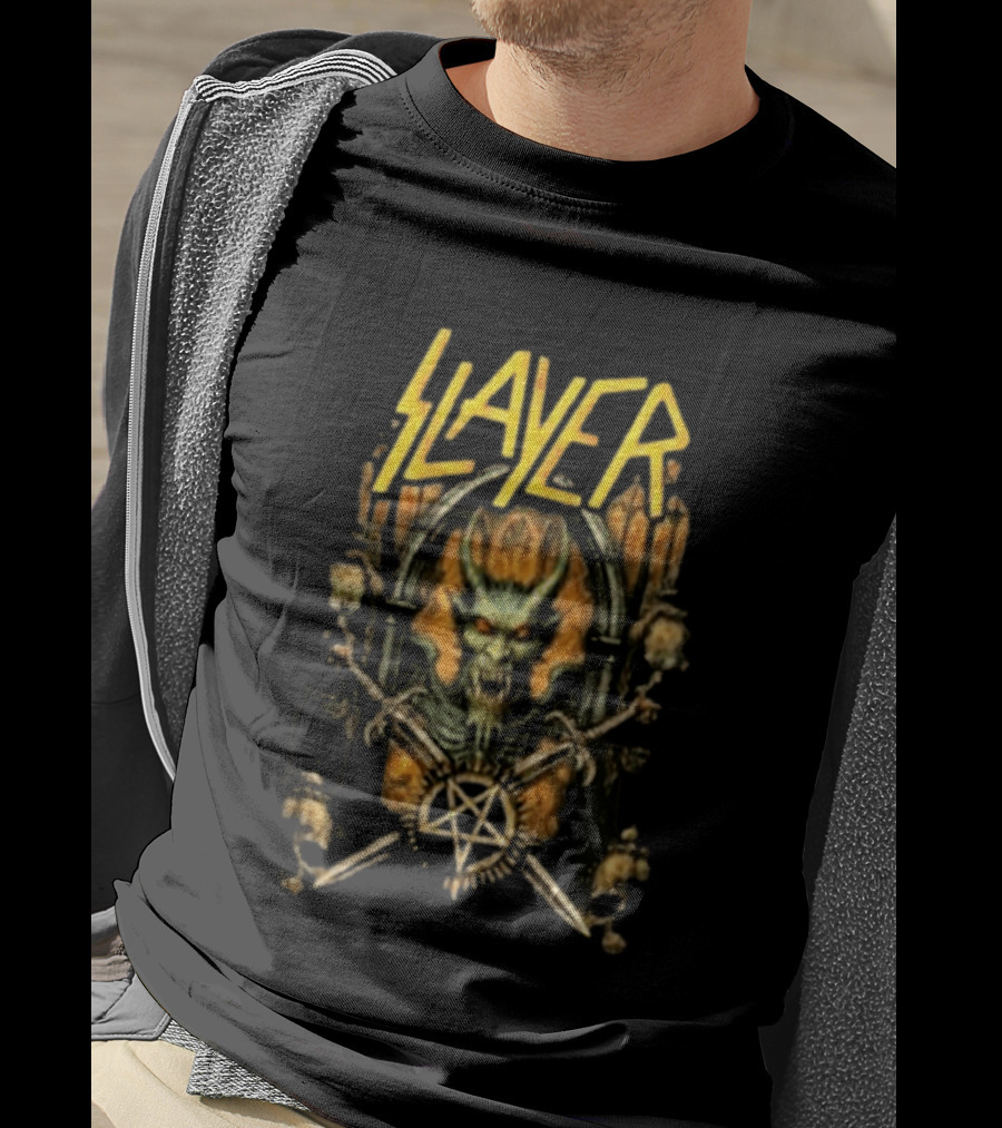 Slayer 2026 Festival Event Sick New World Gothic Skull Demon Pentagram T-Shirt