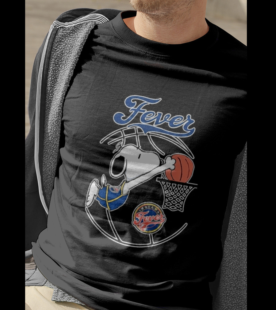 Snoopy Dunking Basketball Indiana Fever WNBA Peanuts T-Shirt