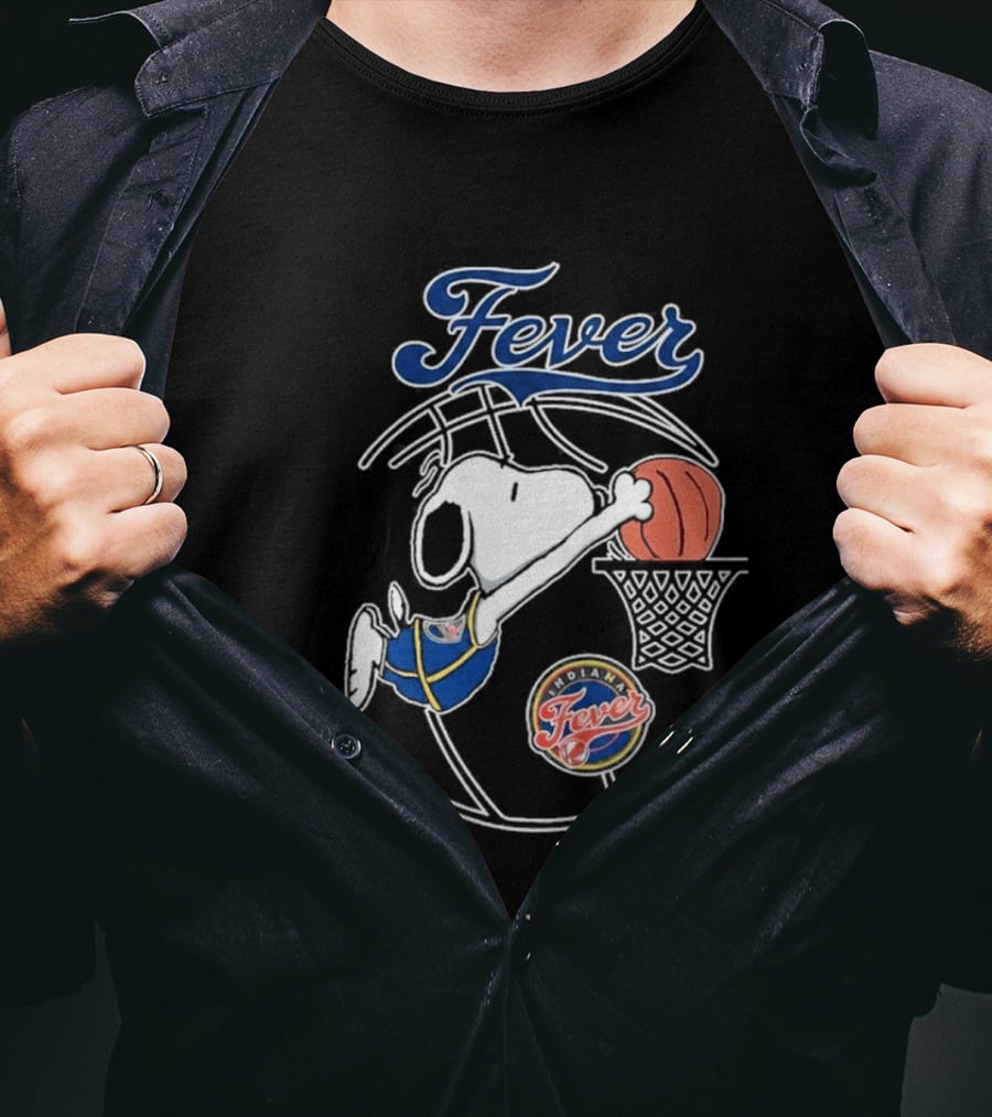Snoopy Dunking Basketball Indiana Fever WNBA Peanuts T-Shirt