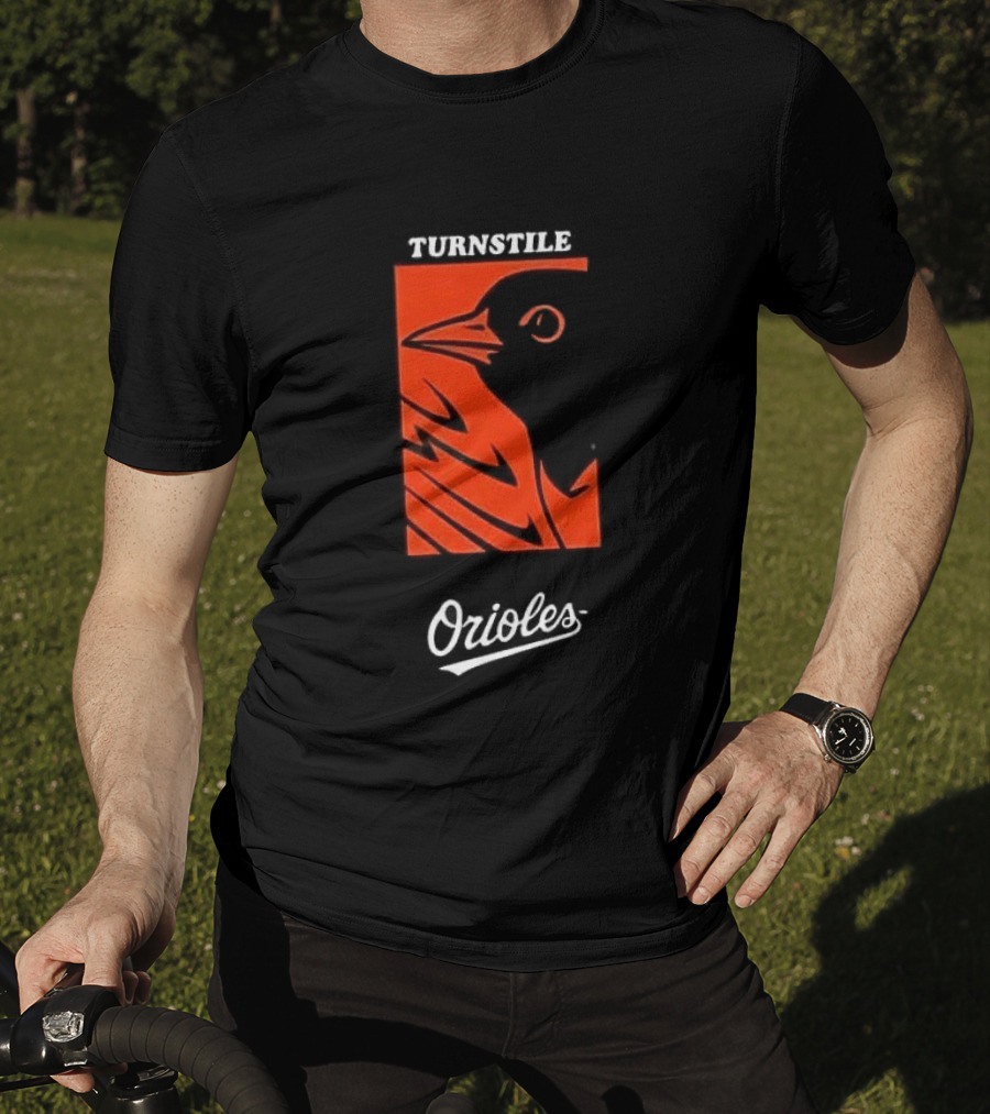 Turnstile Orioles Collaboration Bird Graphic Baltimore Team Merchandise T-Shirt