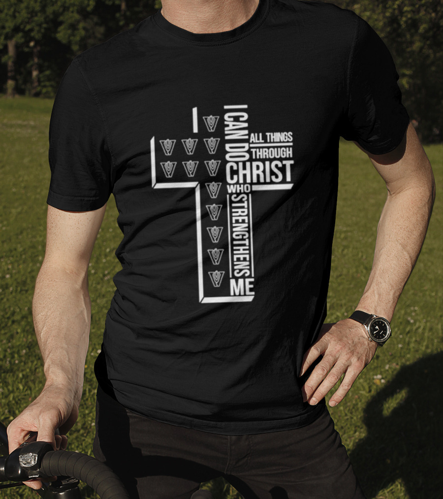 Vandegrift Crown Trio I Can Do All Things Through Christ Who Strengthens Me T-Shirt
