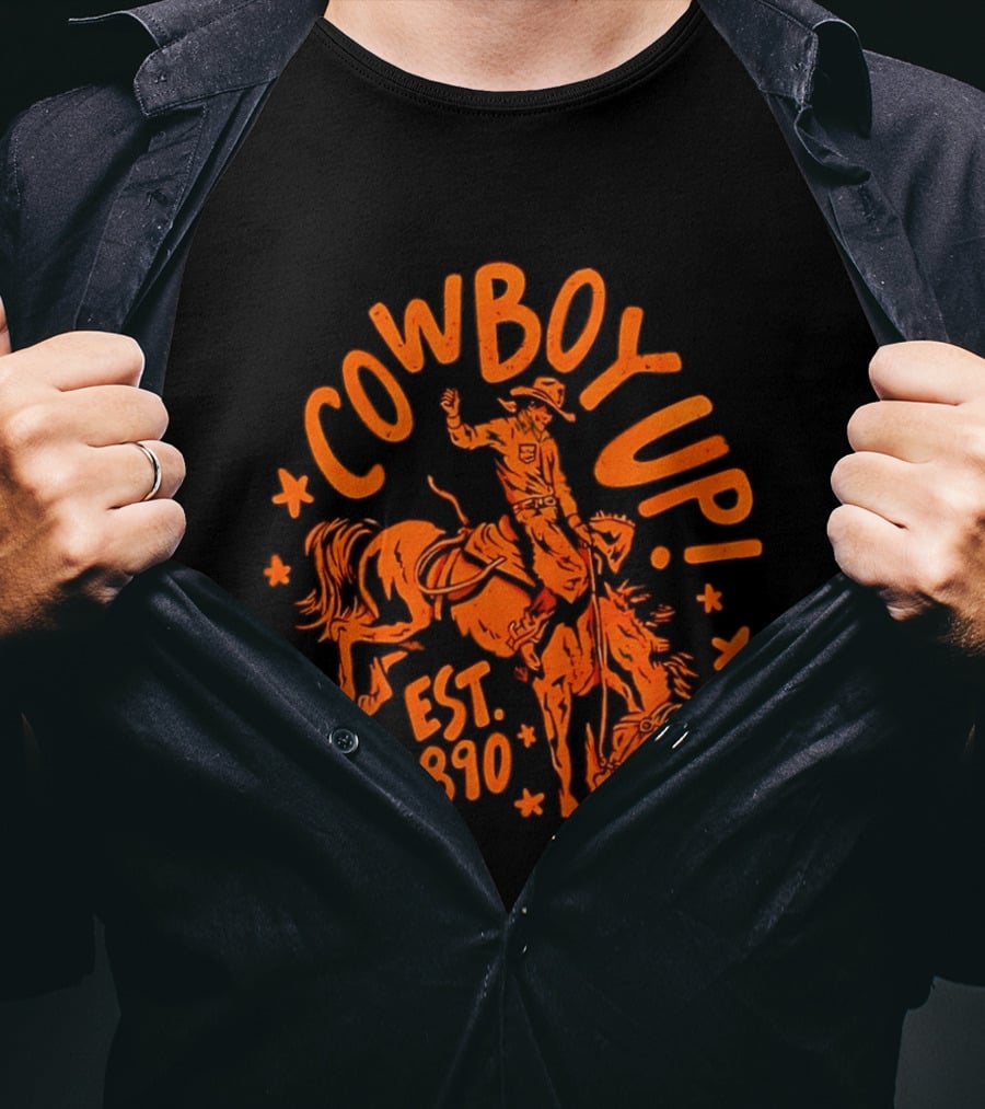 Cowboy Up Rodeo Bucking Bronco Est 1890 T-Shirt