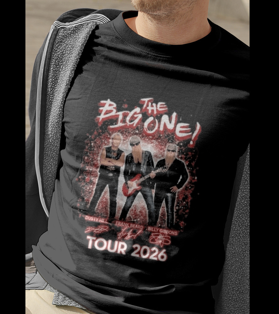 ZZ Top The Big One Tour 2026 Dusty Hill Frank Beard Billy Gibbons Signatures T-Shirt