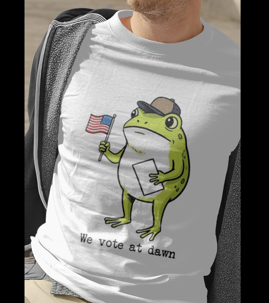 American Frog With Flag We Vote At Dawn T-Shirt