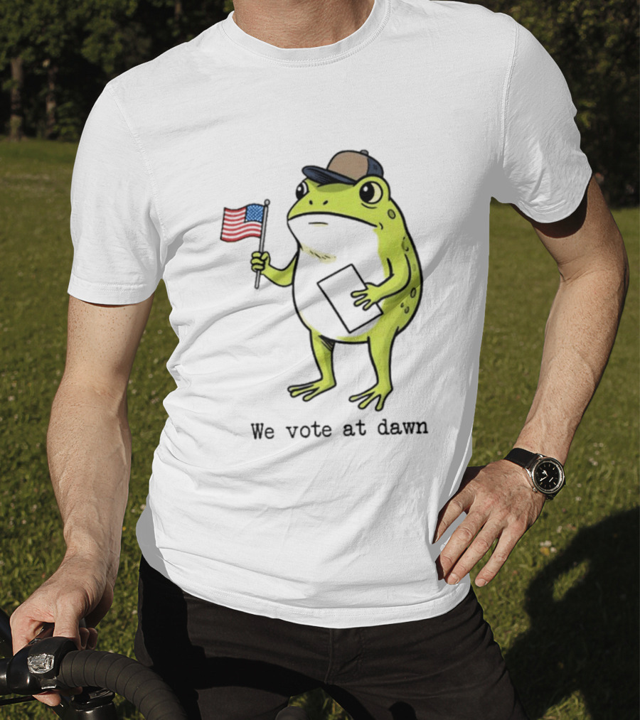American Frog With Flag We Vote At Dawn T-Shirt