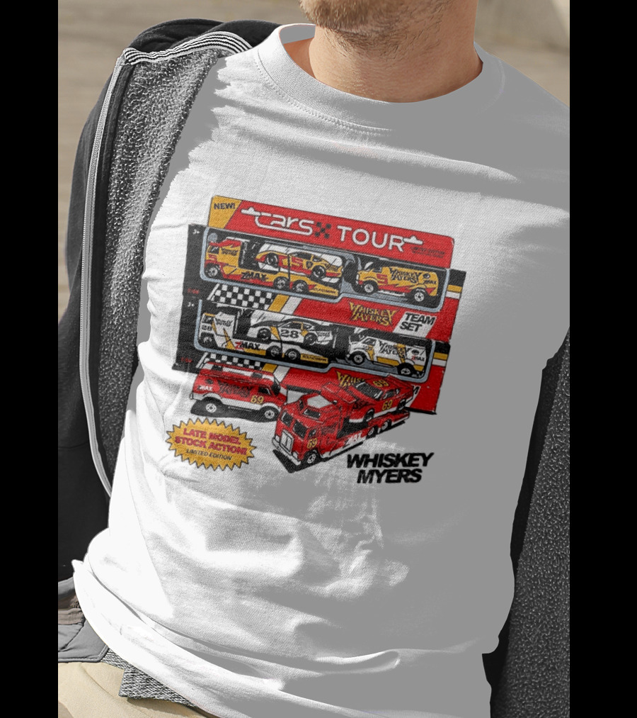 NEW Cars Tour Whiskey Myers Team Set Late Model Stock Action Limited Edition T-Shirt