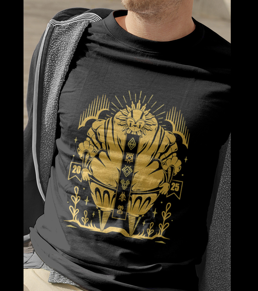 2025 Sun God Symbols Ornate Geometric Motif T-Shirt