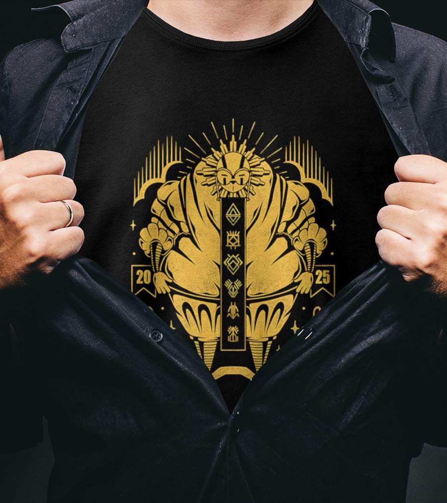 2025 Sun God Symbols Ornate Geometric Motif T-Shirt