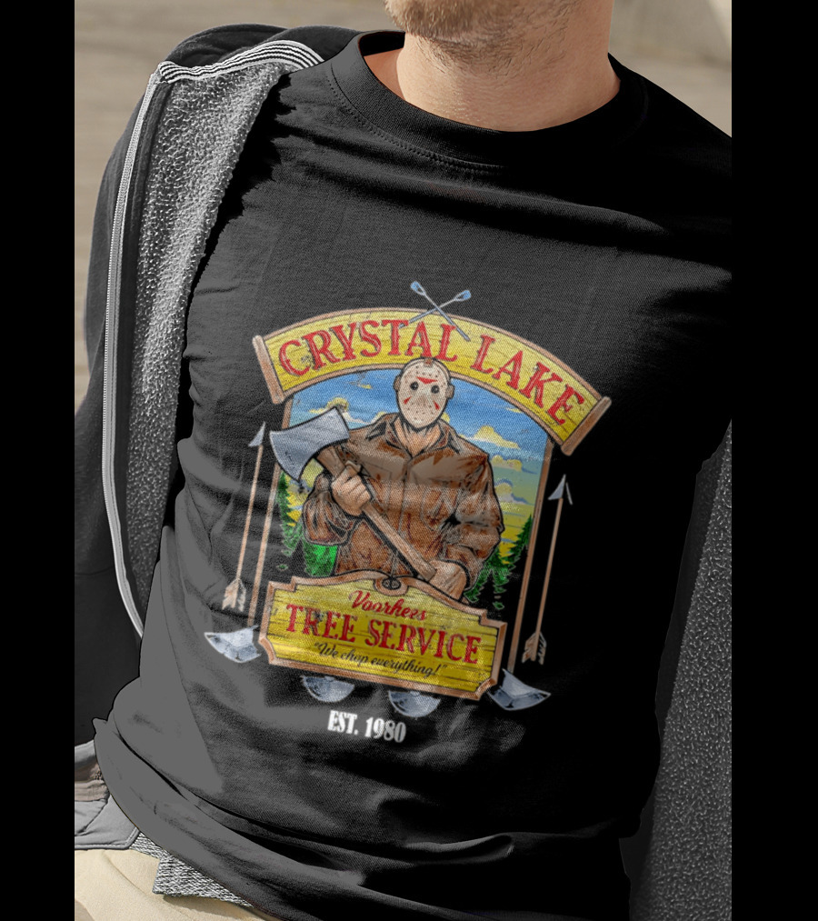 Crystal Lake Voorhees Tree Service We Chop Everything Est 1980 T-Shirt