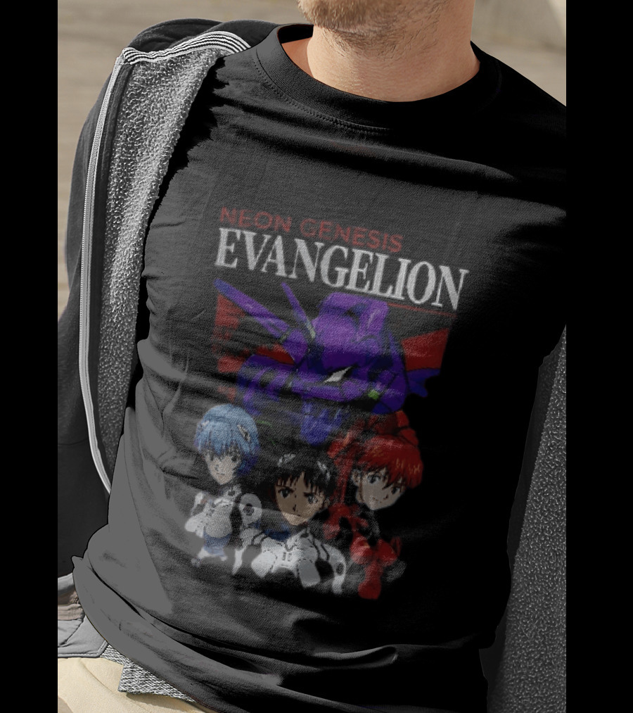 Neon Genesis Evangelion Rei Asuka Shinji With Unit 01 T-Shirt