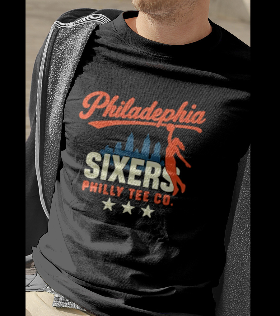 Philadelphia Sixers Philly Co Skyline Basketball T-Shirt