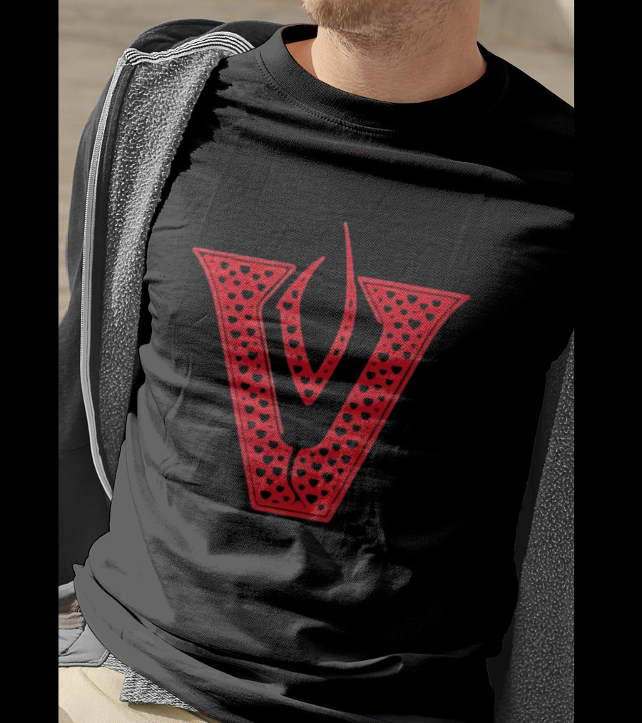 Red V Filled Hearts Flame T-Shirt